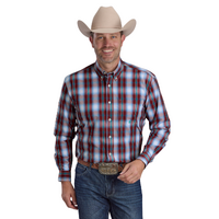 Roper Mens Amarillo Collection L/S Shirt (1379018) Plaid Red [SD]
