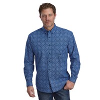 Roper Mens Amarillo Collection L/S Shirt (01325043) Print Blue [SD]
