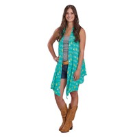 Roper Womens Five Star Collection Sleeveless Cardigan (00590472) Print Blue [SD]