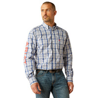 Ariat Mens Pro Series Ream Princeton Classic Fit L/S Shirt (10054734) Navy/Red
