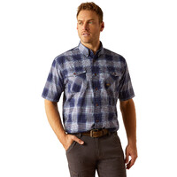 Ariat Mens Rebar Made Tough Durastretch S/S Work Shirt (10055264) Placid Blue