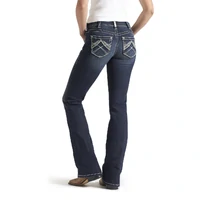 Ariat Womens R.E.A.L. Mid Rise Stretch Whipstitch Bootcut Jeans (10014022) Ocean