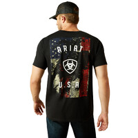 Ariat Mens Faded Bull S/S Tee (10062429) Black
