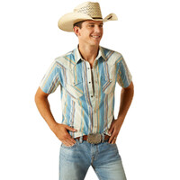 Ariat Mens Hilton Retro Snap S/S Shirt (10058712) Off White