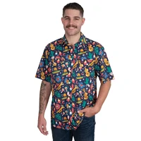Just Country Mens Jordan Full Button S/S Print Shirt (MWSSR250) Navy Fiesta [SD]
