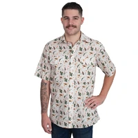 Just Country Mens Jordan Full Button S/S Print Shirt (MWSSR252) Stone Western Scene [SD]