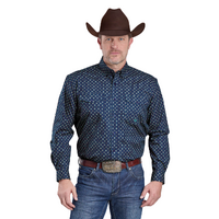 Roper Mens Amarillo Collection L/S Shirt (1325032) Print Blue [SD]