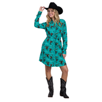 Roper Womens Five Star Collection L/S Dress (57590170) Print Blue [SD]