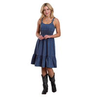 Roper Womens Five Star Collection Sleeveless Dress (57594173) Solid Blue [SD]