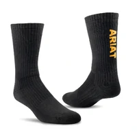 Ariat Mens Premium Cotton Crew Socks PK 3 Pairs (2239-002) Black