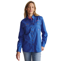 S.Kidman Womens Spencer Full Button L/S Work Shirt (1SHW00030) Mid Blue