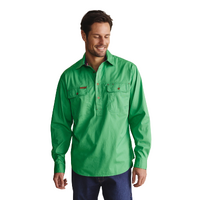 S.Kidman Mens Brockman Half Button L/S Work Shirt (1SHM00131) Green