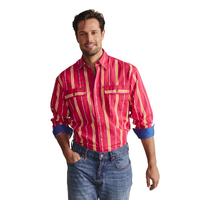 S.Kidman Mens Armstrong Full Button L/S Print Shirt (1SHM00110) Pink