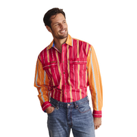 S.Kidman Mens Armstrong Full Button L/S Print Shirt (1SHM00111) Pink