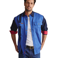 S.Kidman Mens Armstrong Full Button L/S Print Shirt (1SHM00113) Mid Blue