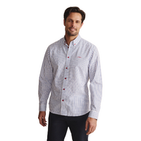 S.Kidman Mens Murchison Full Button L/S Print Shirt (1SHM00003) Mid Blue