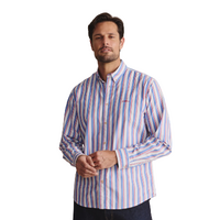 S.Kidman Mens Dexter Full Button L/S Print Shirt (1SHM00005) Mid Blue