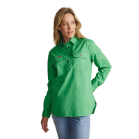 S.Kidman Womens Camfield Half Button L/S Work Shirt (1SHW00133) Green