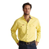 S.Kidman Mens Armstrong Full Button L/S Work Shirt (1SHM00114) Lemonade