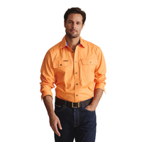 S.Kidman Mens Armstrong Full Button L/S Work Shirt (1SHM00114) Orange