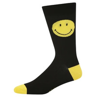 Bamboozld Mens Smiley Happy Feet Bamboo Socks (BBS22SMILEYHAPPYFEETK) Black [SD]