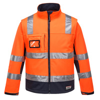 Portwest Mens Chassis Softshell Jacket 2 in 1 (K8074ONR) Orange/Navy  [GD]