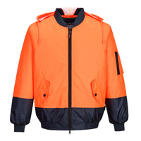 Portwest Mens Hi Vis Bomber Jacket Lined Class D (MJ304ONR) Orange/Navy [GD]