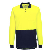 Portwest Mens Hi Vis Cotton Comfort Contrast L/S Shirt (MP414) Yellow/Navy