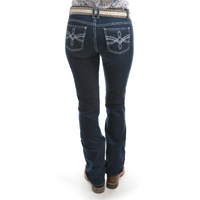 Pure Western Womens Stella Bootcut Jeans - 34 Leg (PCP2208243) Dark Night [SD]