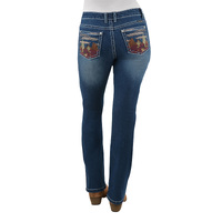 Pure Western Womens Madeleine Bootcut Jeans - 34 Leg - 34 Leg (PCP2211572) True Blue [SD]