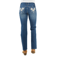 Pure Western Womens Snowie Straight Leg Jeans - 32 Leg (PCP2212727) True Blue [SD]