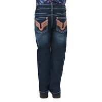 Pure Western Girls Aztec Bootcut Jeans (PCP5211726) Darkest Night [SD]