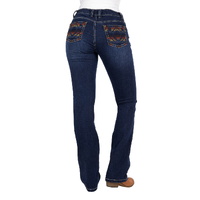 Pure Western Womens Ola Relaxed Rider Jeans - 36 Leg (PCP2210936) Evening Sky  [AD]