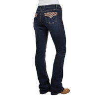 Pure Western Womens Ivy Relax Rider Jeans - 36 Leg (PCP2210851) Midnight [AD]
