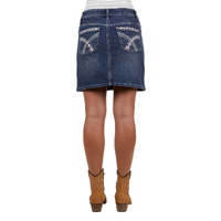 Pure Western Womens Davina Denim Skirt (PCP2407854) Indigo [SD]