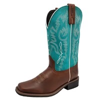 Pure Western Womens Rowlett Western Boots (P5W28482) Dark Brown/Aqua [SD]