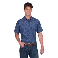 Pure Western Mens Travis S/S Shirt (P5S1102074) Chambray [SD]
