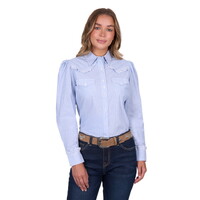 Pure Western Womens Lexi L/S Shirt (P5S2127122) Blue [SD]