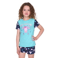 Pure Western Girls Cowgirl Pyjamas (P5S5942PJS) Navy/Aqua [SD]