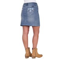 Pure Western Womens Bailey Denim Skirt (PCP2407131) Summer Sky