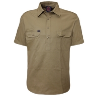 Ritemate Mens Closed Front Heavy Weight S/S Work Shirt (RM100CFS) Khaki