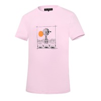 Ritemate Womens Pilbara Sunset Crew Neck S/S Tee (RMPC129) Pink [SD]