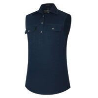 Ritemate Womens Pilbara Closed Front Sleeveless Workshirt (RM900CF) French Navy