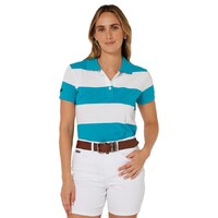 Ritemate Womens Pilbara Sophia Classic Cotton Polo (RMPC122) Jade/White [SD]