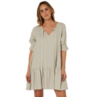 Ritemate Womens Pilbara Tilly 3/4 Sleeve Linen Dress (RMPC136) Flax [SD]