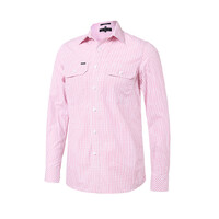 Ritemate Mens Pilbara Classic Fit L/S Shirt (RMPC152) Red/White [SD]