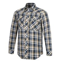 Ritemate Mens Pilbara Western Snap Button L/S Shirt (RMPW009) Brown/Navy/White