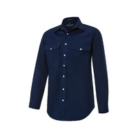 Ritemate Mens Pilbara Western Snap Button L/S Shirt (RMPW035) French Navy