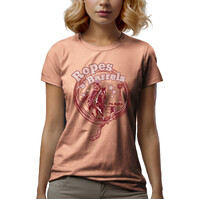 Ritemate Womens Pilbara Ropes 'n' Barrels S/S Tee (RMTC016) Peachy [SD]