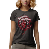 Ritemate Womens Pilbara Ropes 'n' Barrels S/S Tee (RMTC016) Raven [SD]